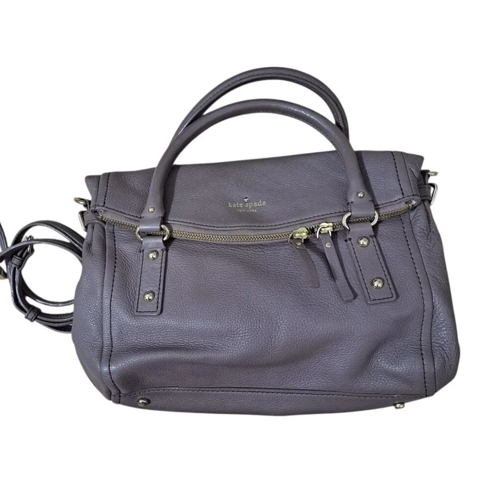 Kate Spade Women's Dark Taupe Cobble Hill Travel Leslie Leather Satchel Bag OS